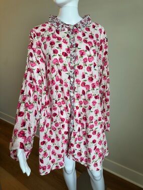 Floral Pink Tunic with Rose Print